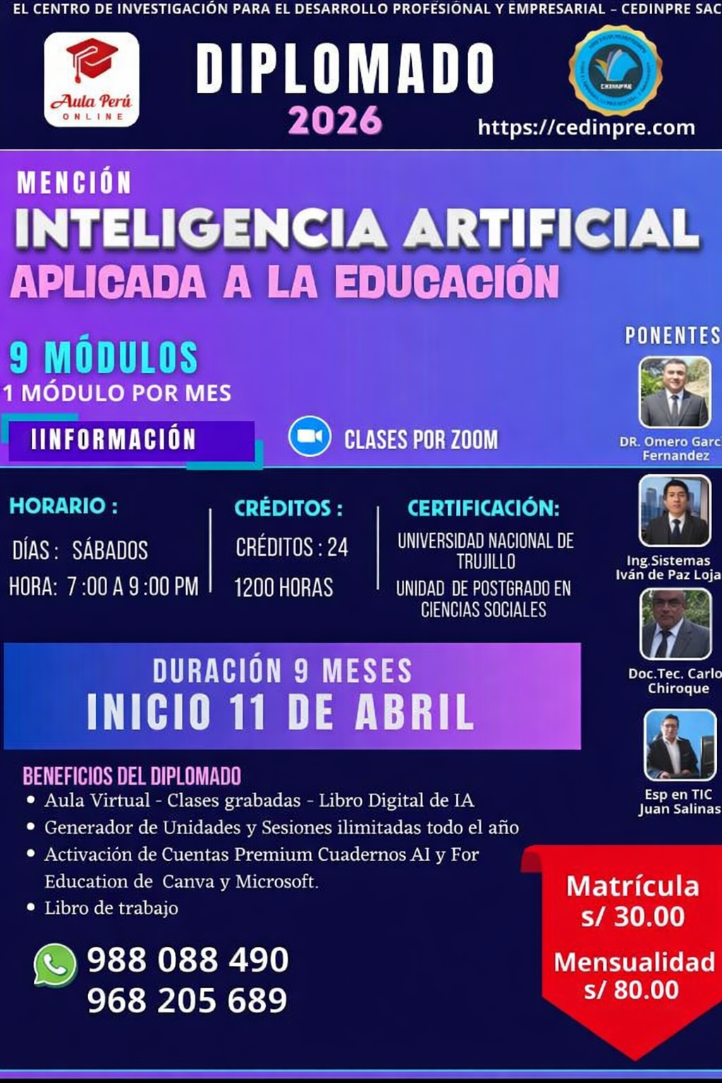 DIPLOMADO INTELIGENCIA ARTIFICIAL APLICADA A LA EDUCACIÓN